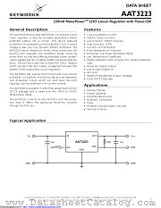 AAT3223IGU-3.0-T1 datasheet pdf Skyworks Solutions