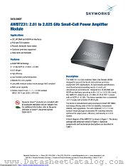 AWB7231 datasheet pdf Skyworks Solutions
