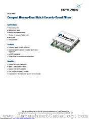 Compact Narrow-Band Notch Ceramic Based Filters datasheet pdf Skyworks Solutions
