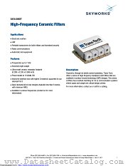 High Frequency Ceramic Filter datasheet pdf Skyworks Solutions