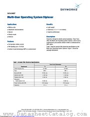 Multi-User Operating System Diplexer datasheet pdf Skyworks Solutions