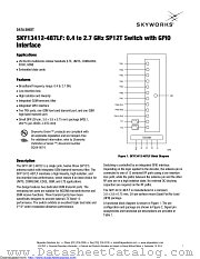 SKY13412-487LF datasheet pdf Skyworks Solutions