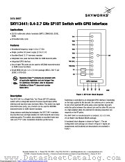 SKY13441 datasheet pdf Skyworks Solutions
