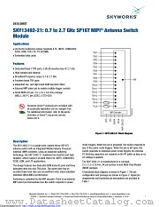 SKY13492-21 datasheet pdf Skyworks Solutions
