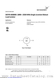 SKYFR-000800 datasheet pdf Skyworks Solutions