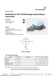 SKYFR-001117 datasheet pdf Skyworks Solutions