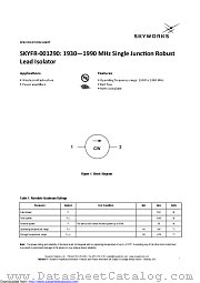 SKYFR-001290 datasheet pdf Skyworks Solutions