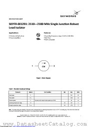 SKYFR-001291 datasheet pdf Skyworks Solutions