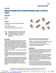 Silicon Schottky Barrier Diodes datasheet pdf Skyworks Solutions