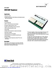 VHF/UHF Duplexer datasheet pdf Skyworks Solutions