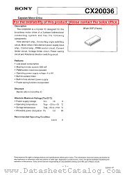 CX20036 datasheet pdf SONY