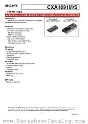 CXA1691M/S datasheet pdf SONY