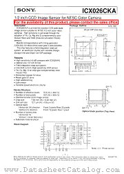 ICX026CKA datasheet pdf SONY