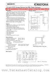 ICX027CKA datasheet pdf SONY