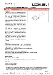 LCX012BL datasheet pdf SONY