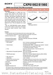 CXP81952 datasheet pdf SONY