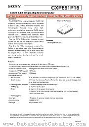 CXP861P16 datasheet pdf SONY