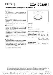 CXA1702AR datasheet pdf SONY