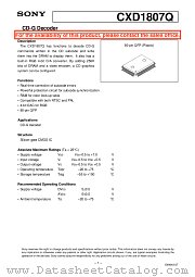 CXD1807Q datasheet pdf SONY