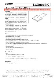 LCX007BK datasheet pdf SONY