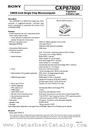 CXP87800 datasheet pdf SONY