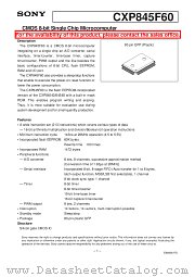 CXP845F60 datasheet pdf SONY