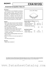 CXA1812Q datasheet pdf SONY