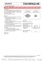 CXA1481AQ/AR datasheet pdf SONY
