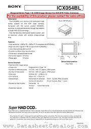 ICX054BL datasheet pdf SONY