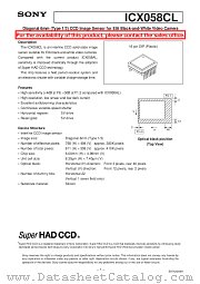 ICX058CL datasheet pdf SONY