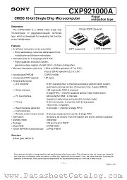 CXP921000A datasheet pdf SONY
