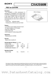 CXA2598M datasheet pdf SONY