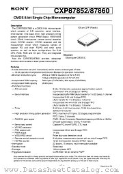 CXP87852 datasheet pdf SONY