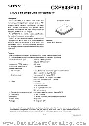 CXP843P40 datasheet pdf SONY