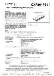 CXP864P61 datasheet pdf SONY