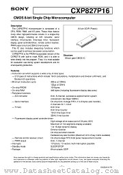 CXP827P16 datasheet pdf SONY