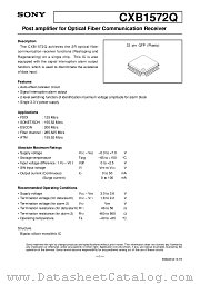 CXB1572Q datasheet pdf SONY