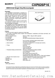 CXP826P16 datasheet pdf SONY