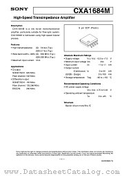 CXA1684M datasheet pdf SONY