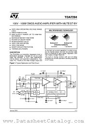 TDA7294HS datasheet pdf ST Microelectronics