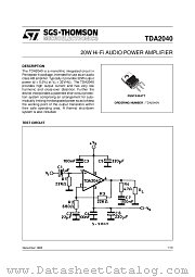 TDA2040 datasheet pdf ST Microelectronics