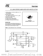 TDA7265 datasheet pdf ST Microelectronics