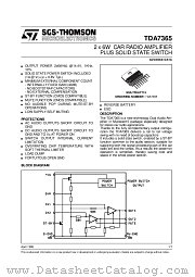 TDA7365 datasheet pdf ST Microelectronics