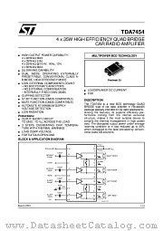 TDA7454 datasheet pdf ST Microelectronics