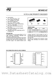 M74HC147RM13TR datasheet pdf ST Microelectronics