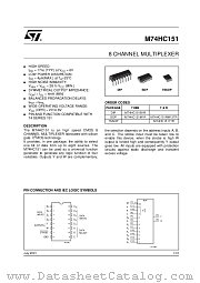 M74HC151M1R datasheet pdf ST Microelectronics