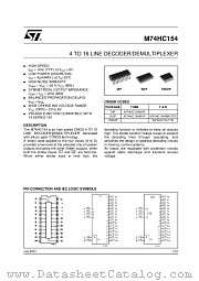 M74HC154RM13TR datasheet pdf ST Microelectronics