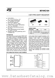 M74HC194RM13TR datasheet pdf ST Microelectronics