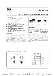 M74HC298RM13TR datasheet pdf ST Microelectronics
