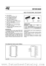 M74HC4028RM13TR datasheet pdf ST Microelectronics